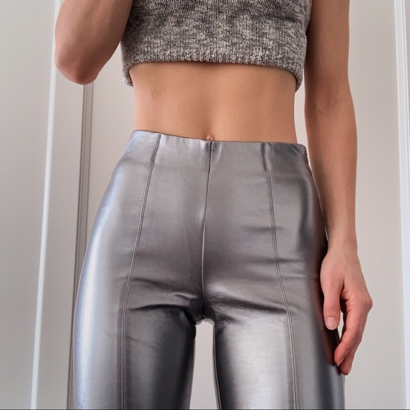 Zara trafaluc metallic leather leggings 💿 - Picture 2 of 16